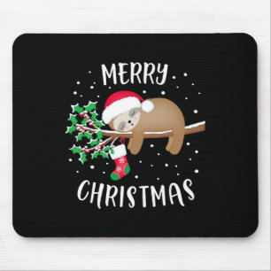 Merry Christmas Cute Sloth Xmas Outfit Matching Fa Mouse Pad
