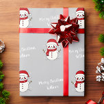 Merry Christmas Cute Snowman Pattern Vintage Wrapping Paper<br><div class="desc">Customise the text, and easily create your personalised Christmas wrapping paper. Click EDIT DESIGN then select BACKGROUND to change the background colour. You can TRANSFER this DESIGN on other Zazzle products and adjust it to fit most Zazzle items. Standard Studio designs are made in high-resolution graphics for a professional print....</div>
