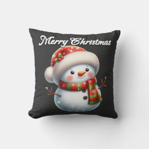 Merry Christmas cute snowman v2 Cushion