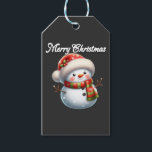 Merry Christmas cute snowman v2 Gift Tags<br><div class="desc">Merry Christmas cute snowman v2</div>