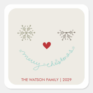 Merry Christmas Cute Wink Holiday Sticker