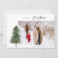 Merry Christmas cute xmas trees one photo snow