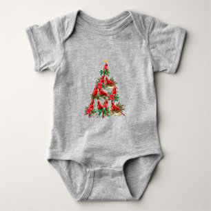 Merry Christmas Cutest Cardinal Bird Lovers Xmas Baby Bodysuit
