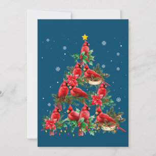 Merry Christmas Cutest Cardinal Bird Lovers Xmas Invitation