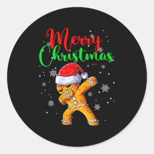 Merry Christmas Dab Gingerbread Xmas Christmas Coo Classic Round Sticker