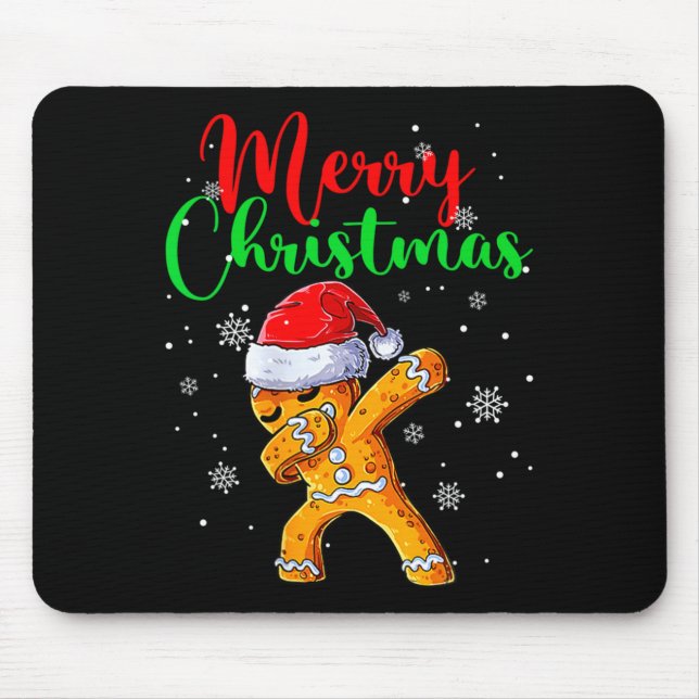 Merry Christmas Dab Gingerbread Xmas Christmas Coo Mouse Pad (Front)