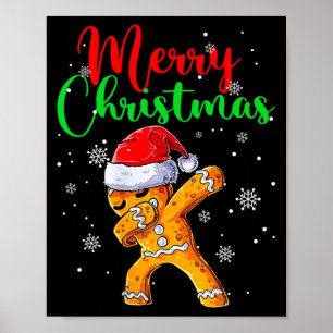 Merry Christmas Dab Gingerbread Xmas Christmas Coo Poster