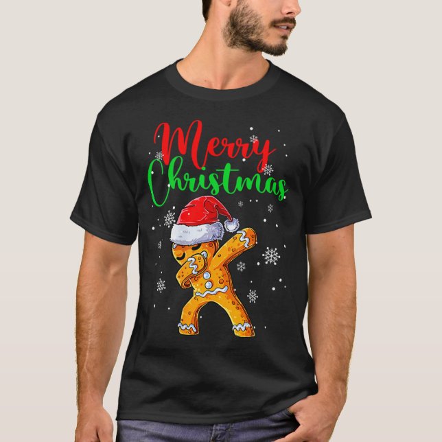 Merry Christmas Dab Gingerbread Xmas Christmas Coo T-Shirt (Front)