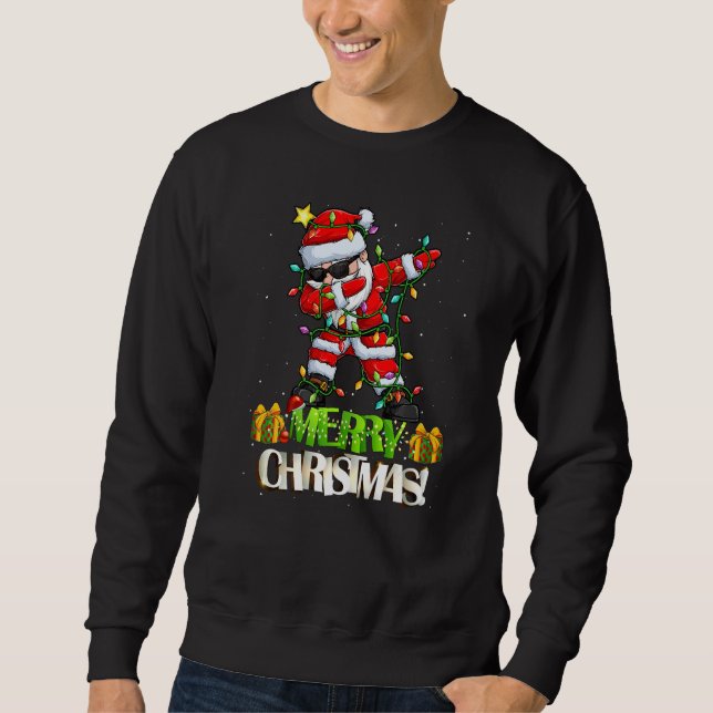 Merry Christmas Dabbing Santa Gnomes Christmas Sweatshirt (Front)