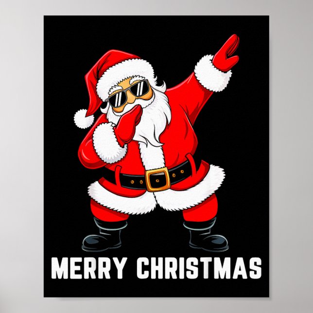 Merry Christmas Dabbing Santa Men Kids Boys Xmas P Poster (Front)