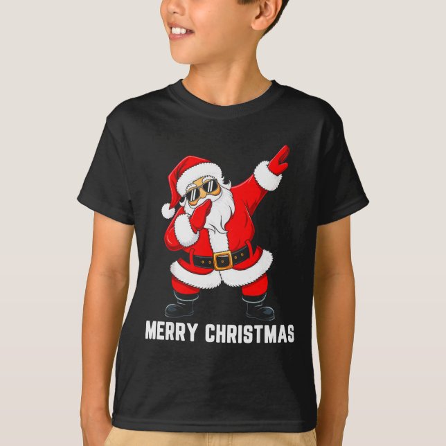 Merry Christmas Dabbing Santa Men Kids Boys Xmas P T-Shirt (Front)