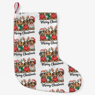Merry Christmas Dachshund Dog Cute Puppy Pet Lover Small Christmas Stocking