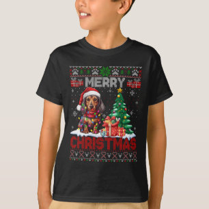 Merry Christmas Dachshund Dog Lover Family Ugly Xm T-Shirt
