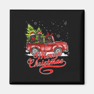 Merry Christmas Dachshund Dog Lover Santa Reindeer Magnet