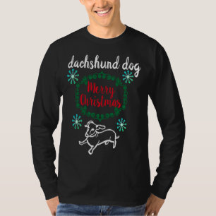 Merry Christmas Dachshund Dog Lover Through The Sn T-Shirt