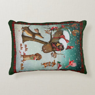 Merry Christmas Dachshund Dog Lovers Gift Decorative Cushion