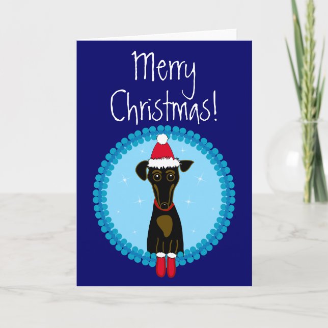 Merry Christmas Dachshund Holiday Card (Front)