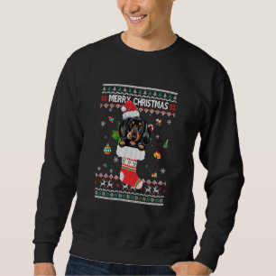 Merry Christmas Dachshund In Sock Dog Funny Ugly X Sweatshirt