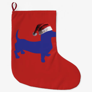 Merry Christmas Dachshund Large Christmas Stocking