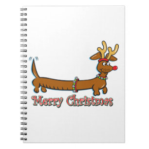 Merry Christmas Dachshund Notebook
