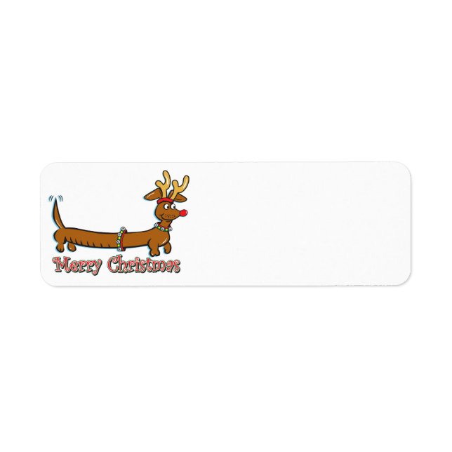 Merry Christmas Dachshund Return Address Label (Front)