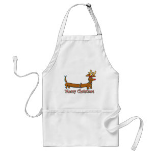Merry Christmas Dachshund Standard Apron