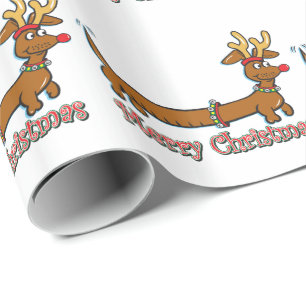 Merry Christmas Dachshund Wrapping Paper