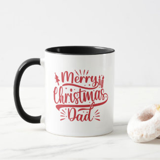 Merry Christmas Dad Family Photo Mug