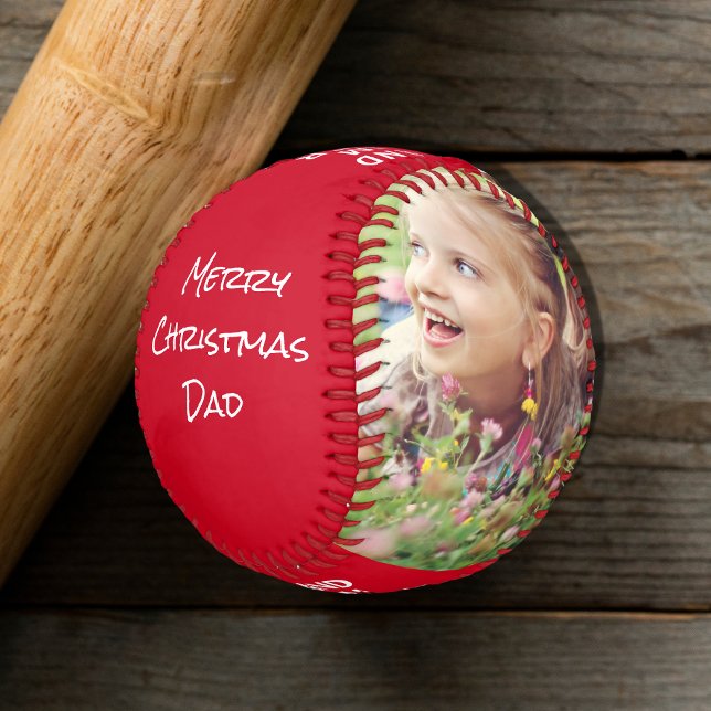 Merry Christmas Dad Photo Baseball (Creator Uploaded)