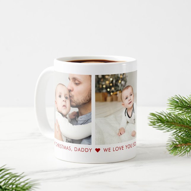 Merry Christmas Daddy 3 Photo Custom Coffee Mug (Creator Uploaded)