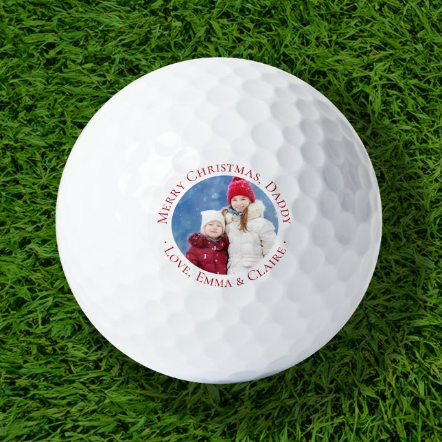 Merry Christmas Daddy Custom Photo Golf Balls (Creator Uploaded)