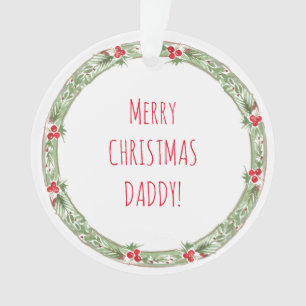 Merry Christmas Daddy Kids Names Year Festive Fun Ornament