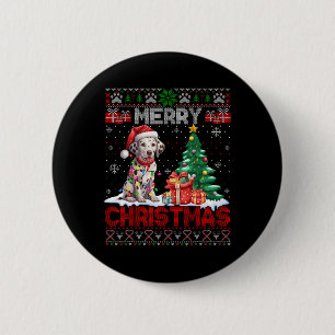 Merry Christmas Dalmatian Dog Lover Family Ugly Xm 6 Cm Round Badge