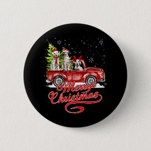 Merry Christmas Dalmatian Dog Lover Santa Reindeer 6 Cm Round Badge