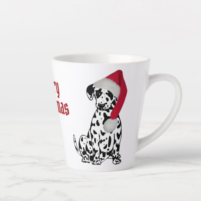 Merry Christmas Dalmatian Latte Mug (Right)
