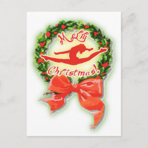 Merry Christmas Dance Dancer Gymnasitcs Holiday Postcard
