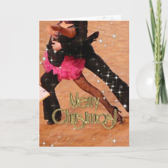 Merry Christmas Dancers PERSONALIZED Holiday Card (Front)