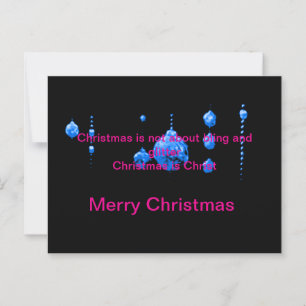 Merry Christmas Dancing Balls Blue jGibney Zazzle Postcard