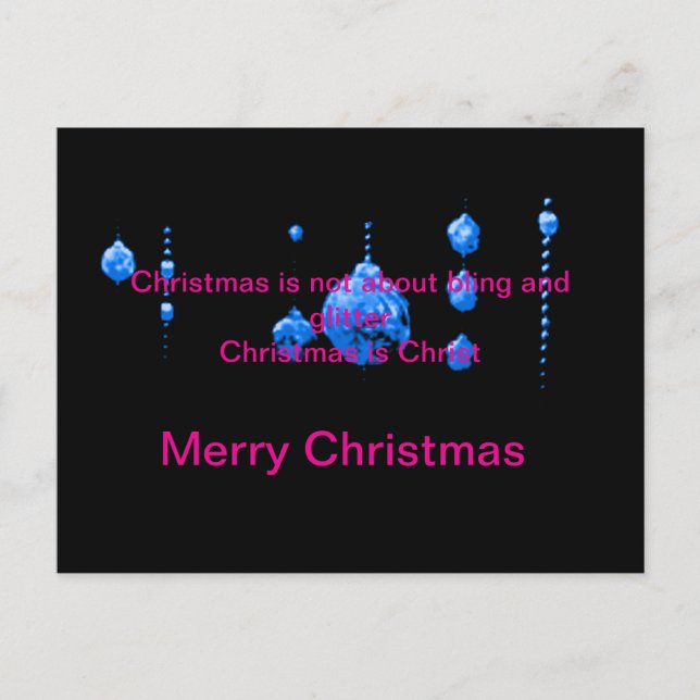 Merry Christmas Dancing Balls Blue jGibney Zazzle Postcard (Front)