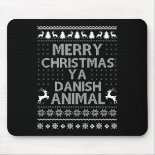 Merry Christmas Danish Christmas Denmark Animal Fa Mouse Pad