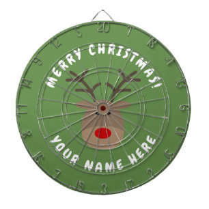 Merry Christmas dartboard with Rudolf the reindeer