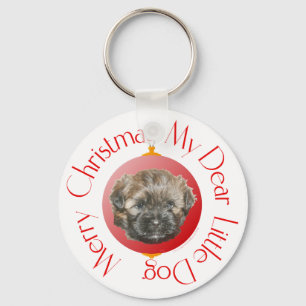 Merry Christmas Dear Little Rescued Dog Key Ring