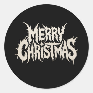 Merry Christmas Death Black Metal Goth Music Xmas Classic Round Sticker