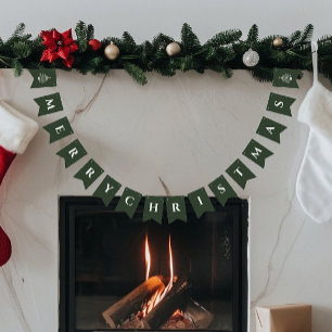 Merry Christmas Decor Simple Modern Bunting
