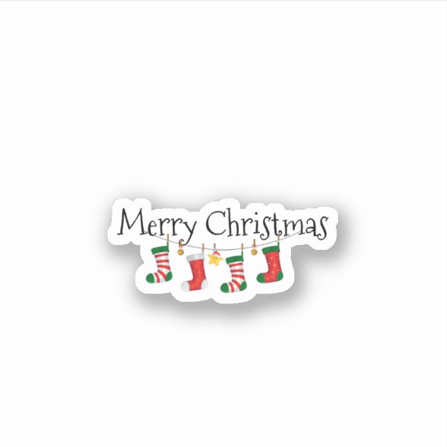 Merry Christmas decorated text, holiday design (Front)
