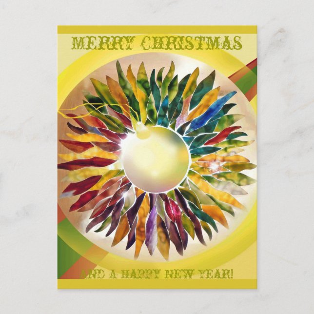 Merry Christmas Decorating Glass Holiday Postcard (Front)
