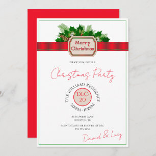 "Merry Christmas" Decoration Christmas Party Invitation