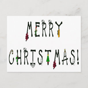 Merry Christmas Decoration Font Holiday Postcard