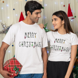 Merry Christmas Decoration Font T-Shirt