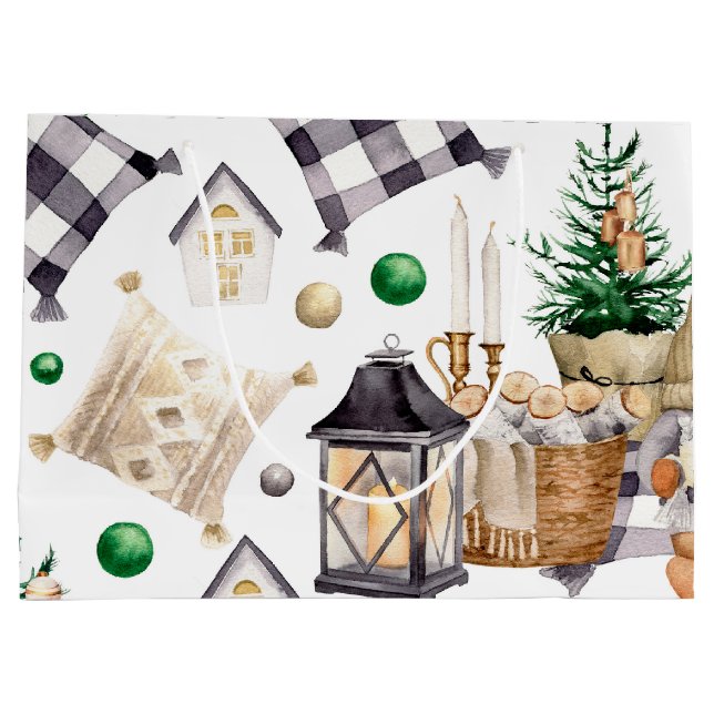Merry Christmas Decoration Gnome Large Gift Bag (Back)